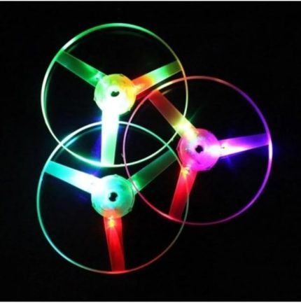 Işıklı Uçan Disk Oyuncak, Gökkuşağı Renkli, 3 Adet