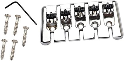 5 Telli Bas Gitar Aksesuarı - Köprü Eyeri Ile Sabit Kuyruk Parçası Metal Yapı