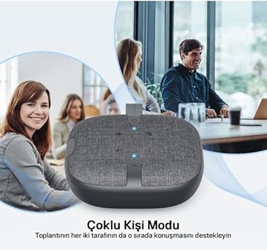Pure Voice 4 Mikrofonlu Konferans Görüşmeleri İçin Gri Bluetooth Hoparlör - Görsel 4