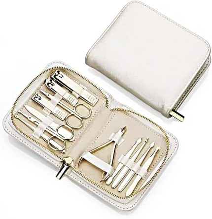 Parça Manikür Pedikür Seti, Gold Paslanmaz Çelik, Tırnak Bakım Aletleri, Özel Taşıma Çantalı (Özel Seri)