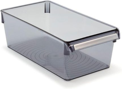 M-E27-10-25 Düzenleyici Raf, Dikdörtgen, 290x150x100 mm, Şeffaf Siyah