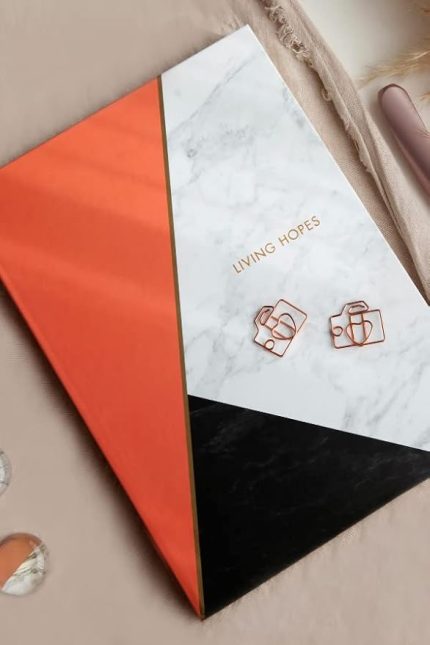 Color Mermer Defter Çizgili Mercan 17x24cm