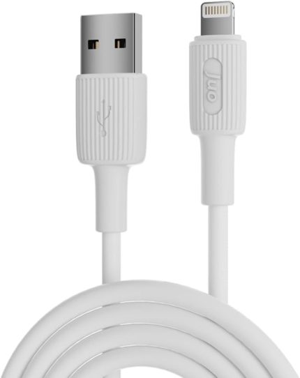 12W 2.4A USB-A to Lightning iPhone iPad Silikon Hızlı Şarj ve Data Kablosu Beyaz 1 Metre