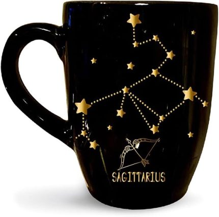 Yıldız Haritalı Yay Burcu Kahve Kupası, Siyah