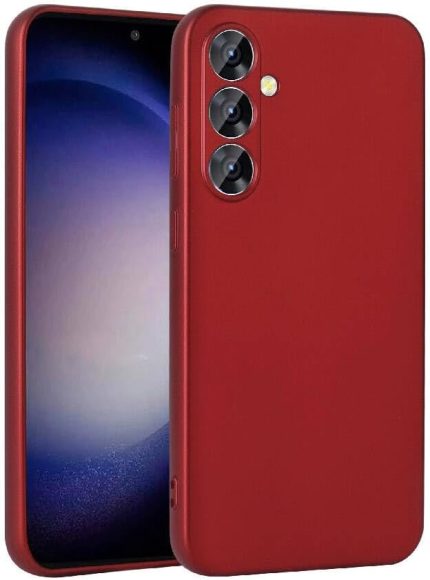 Galaxy S23 FE için Kılıf Silikon Mat Renkli Kılıf Prem Kırmızı