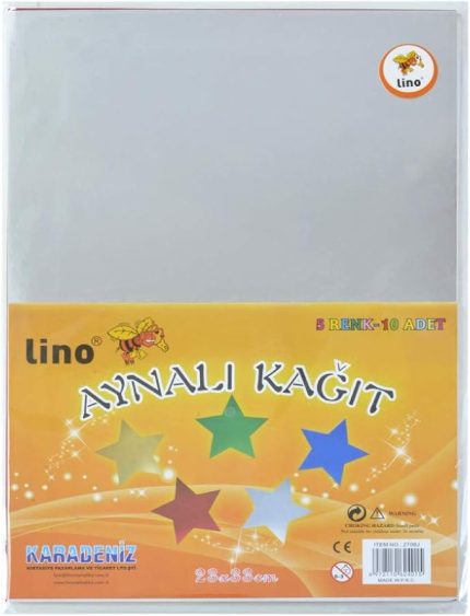 Aynali Metalik Karton 5 Renk 10'Lu 23 x 33 cm