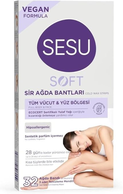 Soft Tüm Vücut & Yüz Bölgesi Sir Ağda Bantları 32 Adet