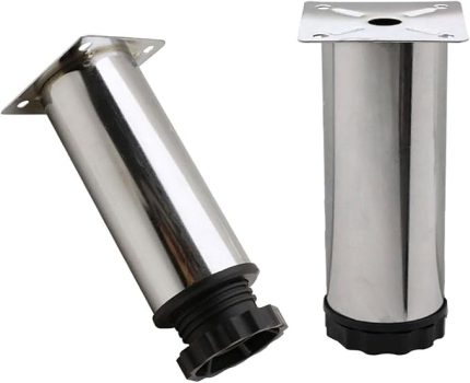 4 ADET Metal Ayarlanabilir 12 cm Krom Destek Ayağı Mobilya Kanepe Baza Koltuk Dolap Sehpa TV Ünitesi Yükseltici Ayak