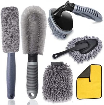 Profesyonel 6 Parça Mikrofiber Araç Yıkama Seti Araç Jant Yıkama Fırcası Bezi Araç Yıkama Fırca Seti