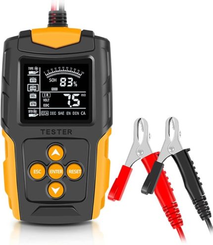 12V/24V Araba Akü Test Cihazı LCD Dijital Pil Analizörü Araba Şarj Teşhis Aracı SOH SOC CCA IR Ölçümü Araba Kamyon Motosiklet için