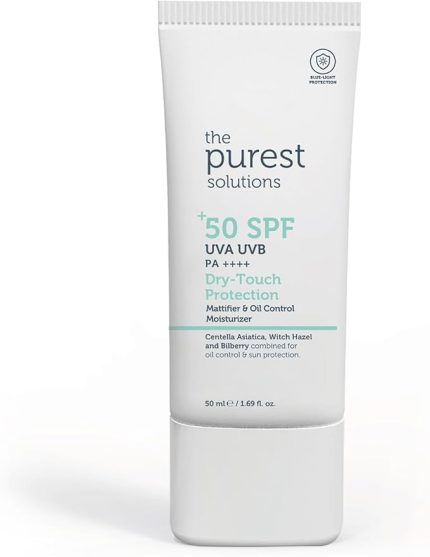 Purest Solutions, Yağlı ve Karma Ciltler İçin Matlaştırıcı Güneş Koruyucu Krem SPF 50, 50 ml