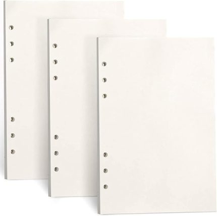 3 Paket A5 Boş Dolum Kağıdı - 135 Yaprak, Halkalı Dosya Bölmeleri, 6 Delikli Yeniden Doldurma Sayfası, Not Kağıdı, Filofax İçin Yedek Kağıt, Halkalı Kitaplar, Notlar, Eskiz