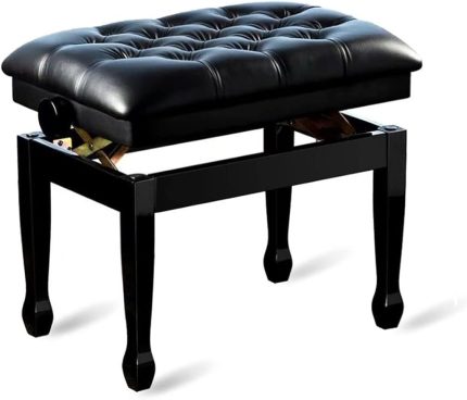 Ayarlanabilir Piyano Taburesi | Deri Yastıklı Yastık | Tuvalet Masası Klavye Tezgahı | 60x40x50-60cm