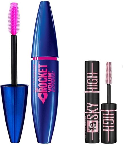 New York Volum' Express Rocket Ekstra Siyah Maskara & Mini Lash Sensational Sky High Cosmic Black Maskara Makyaj Seti
