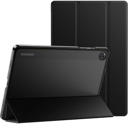 Galaxy Tab A9 Plus 11 Inç Sm-X210 ile Uyumlu Kılıf Smart Cover Standlı Arkası Mat Şeffaf kapak, Siyah