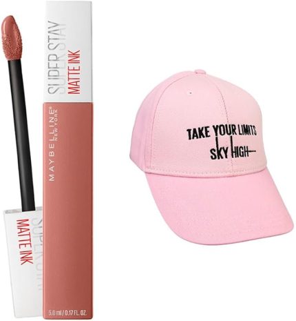 New York Super Stay Matte Ink Likit Mat Ruj - 65 Seductress - Nude & Hediye Şapka