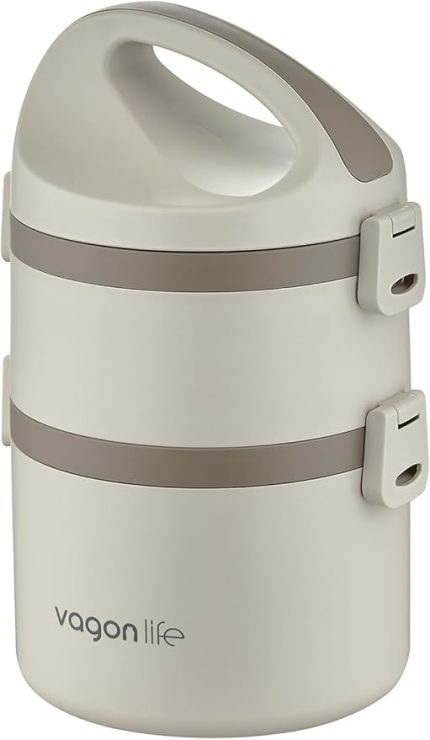 1800 ML İki Kat Yuvarlak Paslanmaz Çelik Bento Lunch Box Yeni Nesil Sefer Tası-FFLBOX40130