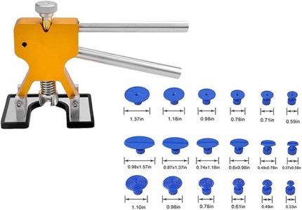 göçük giderme aleti, boyasız göçük onarım kiti araba, altın göçük kaldırıcı ve 18 adet yapışkan tırnak ile, kamyon vagon motosiklet gövdesi buzdolabı kapı çamaşır makinesi için.