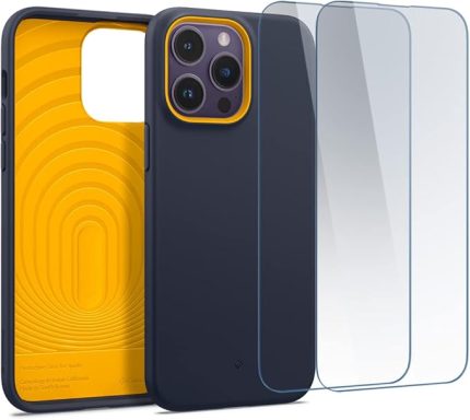 Caseology iPhone 14 Pro Kılıf Nano Pop 360 + Cam Ekran Koruyucu (2 Adet) Blueberry Navy - ACS05008