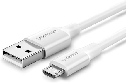 Micro-USB & USB-A Data ve Şarj Kablosu, 2 Metre, Beyaz