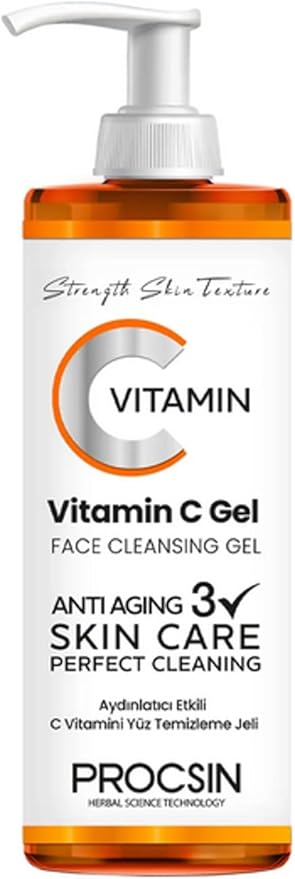 C Vitamini Yüz Temizleme Jeli, Aydınlatıcı & Arındırıcı, Cilt Canlandırıcı & Nemlendirici, Günlük Derinlemesine Temizlik, 150 ML