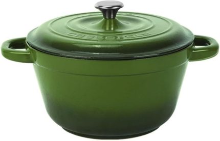 Döküm Yuvarlak Tencere Döküm Demir Kapak New Heritage Serisi Çap(Ø)22cm. Yeşil