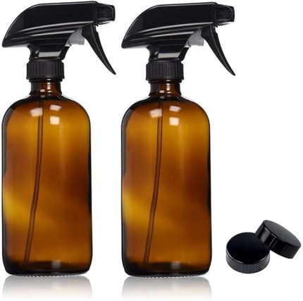Amber Cam Sprey Şişeleri (250 ml/8 oz) Uçucu Yağlar için Boş Doldurulabilir Konteyner BPA İçermeyen Sis Tetikleyici Püskürtme Kapakları, 2'li Paket