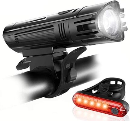 T6 Led 300 Lümen 4 Modlu Su Geçirmez USB Şarjlı Ön Arka Bisiklet Farı Işığı 1300 mAh