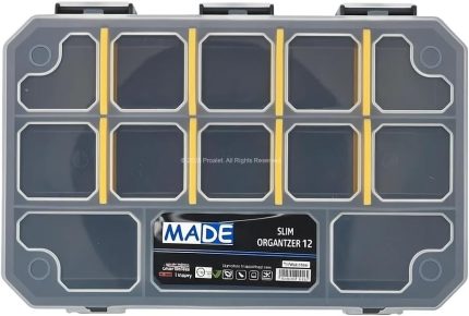Slim Organizer 12 Bölmeli, Şeffaf, Düzenleyici Kutu, Polipropilen Malzeme, Çekmece İçi ve Masaüstü Kullanım İçin, Hafif Taşınabilir, Saklama Kutusu