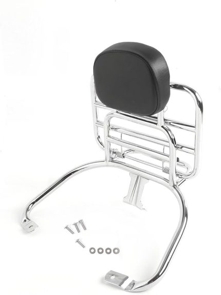 Motosiklet Bagaj Rafı Backrest Ile Krom Krom Primavera 150 Için Gümüş Bisikletçi Parça Takım