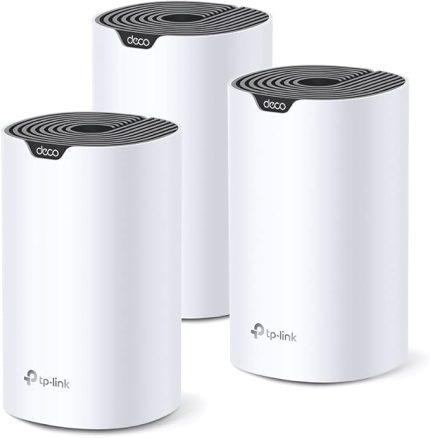 Deco S7 3-pack, AC1900 Mbps, Dual-Band, Gigabit Portları, 520 m²'ye kadar Kapsama Alanı, 100'den Fazla Cihaz Bağlantısı, Mobil Uygulama ile Kolay Kurulum, Wi-Fi 5 Mesh Sistemi