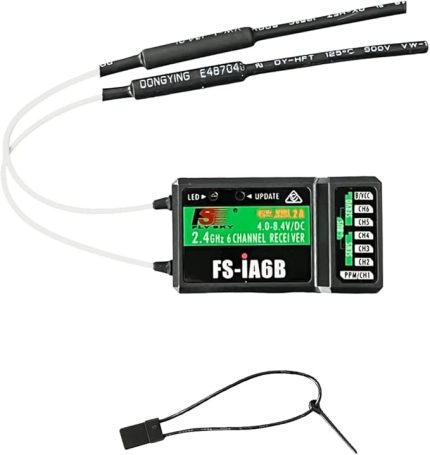 WORK FS-iA6B Receiver, 6 Channel PPM i-BUS Receiver Compatible with Radio Transmitter FS-i4 FS-GT5 FS-i6 FS-i6S FS-i6X FS-TH9X NV14 (Flysky iA6B)