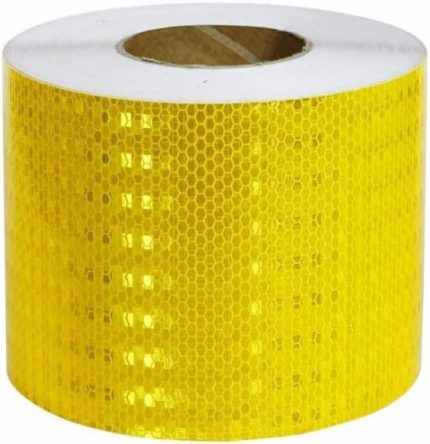 Pazar Reflektif Fosfor Bant Petekli Sarı Şerit Bant 10 cm x 10 Metre