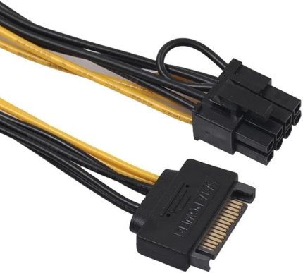 To 6+2 Pin 8 Pin Ekran Kartı Power Çevirici Kablo Bakır 20Cm