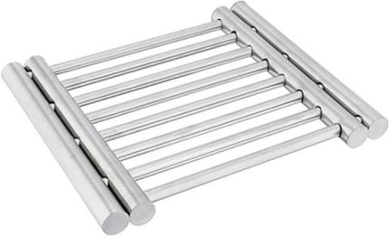 Paslanmaz Çelik Nihale, 23 cm x 20 cm, 37 cm'e Kadar Genişleyebilir, Sıcak Tencere Altlığı