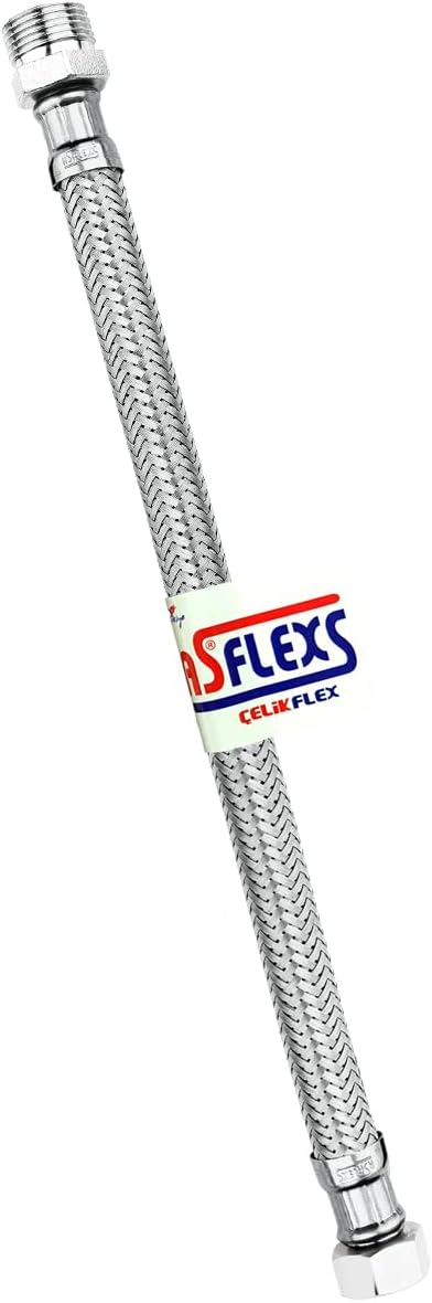 Nipelli (BÜTÜN UZUNLUKLAR) Paslanmaz Çelik Flex Hortum Bağlantı Hortumu (20 cm)