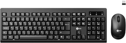 KW210 Kablosuz Türkçe Q Klavye & Mouse Set - QWERTY Türkçe Dizilim Klavye, 1000DPI Optik Fare, Win/Mac Uyumlu, Sıvı Dökülmesine Dayanıklı, Tam Boyutlu Türkçe Q Klavye Mouse Seti Siyah