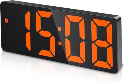 LED Dijital Masa Saati Termometre Alarm Takvimli Mod Ayarlı (Turuncu)