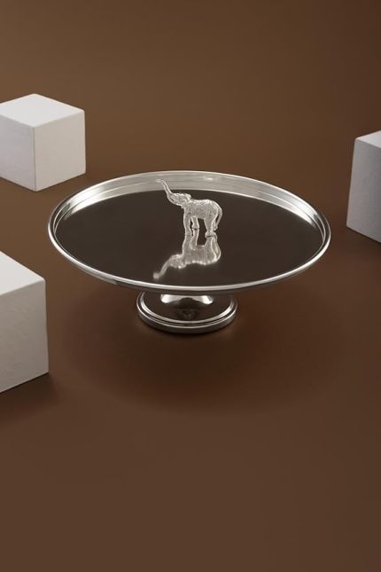 Ganesha Pasta Kek Gümüş Servis Tabağı