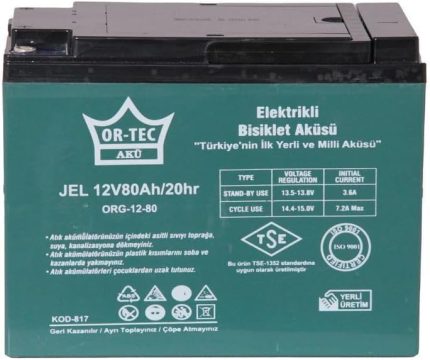 12V 80 Ah Jel Elektrikli Bisiklet Aküsü