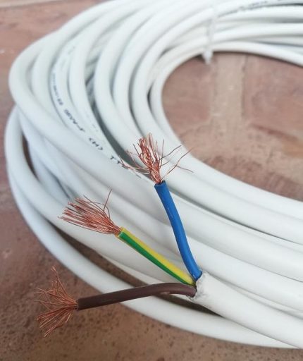 Birikim 3x1.5 Tam Bakır TTR Kablo 10 Metre Beyaz