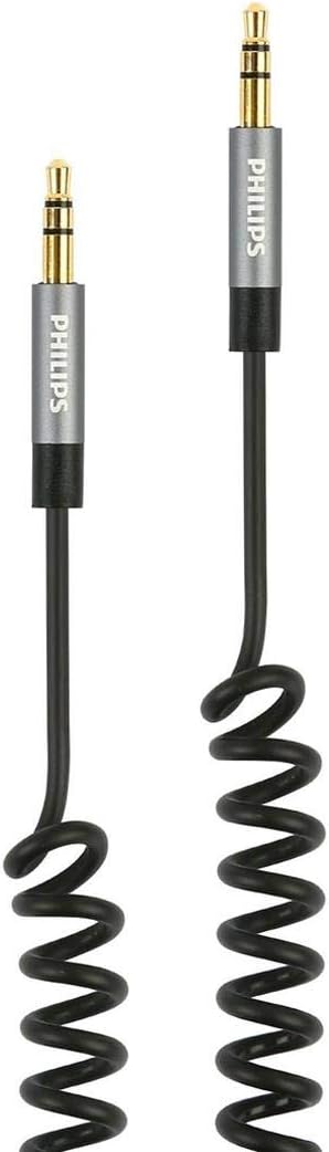 3.5 mm Jack Spiral AUX Ses Kablosu Siyah 1 Metre