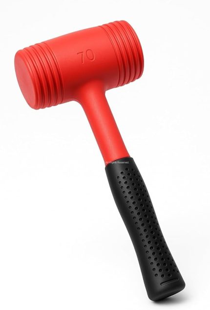 Renkli Lastik Tokmak, Sert Plastik Başlık, İz Bırakmaz, Ergonomik Kaymaz Saplı, Kaporta İşleri, Süpürgelik Montajı, Marangozluk ve Fayans İşleri İçin Uygun, Dayanıklı El Aleti (70 MM)