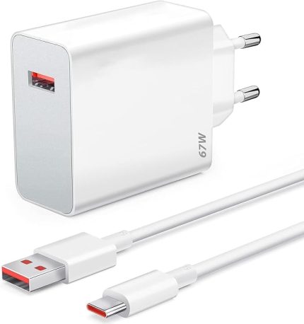 Xiaomi uyumlu 67w usb adaptör ve 1mt Usb Typec Kablo şarj seti
