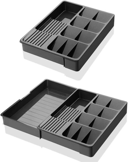 İçi Kaşıklık Düzenleyici, Ayarlanabilir Çatal Bıçak Organizatör (ANTRASİT)