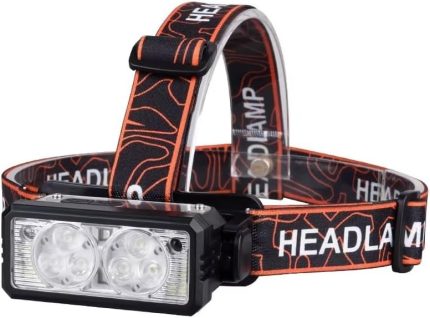 Lambası Feneri Sensörlü LED Far USB Şarj Edilebilir 18.650mAh Ultra Yüksek Batarya Ayarlanabilir Açı Su Geçirmez 6 LED+ 2 COB Kafa Lambası Dağ Tırmanışı Gece Balıkçılık [Enerji Sınıfı A+]