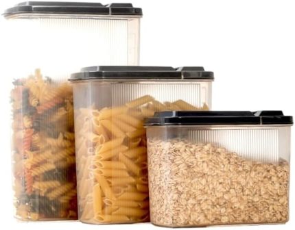 3'lü Erzak Saklama Kabı 2400 x 1700 x 1200ml - 3'lü Kuru Gıda Saklama Kabı Toplam 5300ml
