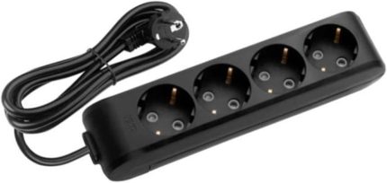 Multi-let Siyah 4'lü Topraklı Çocuk Korumalı Grup Priz-1 Metre