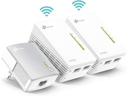 TL-WPA4220T KIT, AV600 300Mbps Kablosuz Tak Kullan 2 LAN Portlu 300m Mesafeli Menzil Genişletici 3’lü Powerline Adaptör