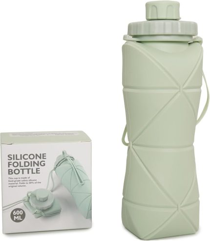 Badger Laguz Katlanabilir Matara, Silikon Katlanabilir, Su Şişesi, Yeniden Kullanılabilir, Taşınabilir, Katlanabilir Su Şişesi